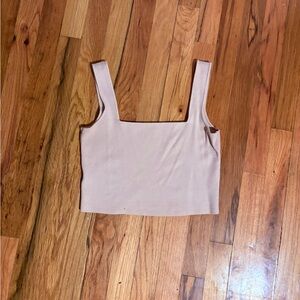 🐐 Stylish Beige Square Neck Crop Top 🐐